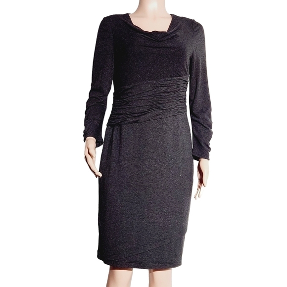 ADRIANNA Papell Sheath Dress With Ruched Waist and Sleeve Size 10 - Picture 1 of 11